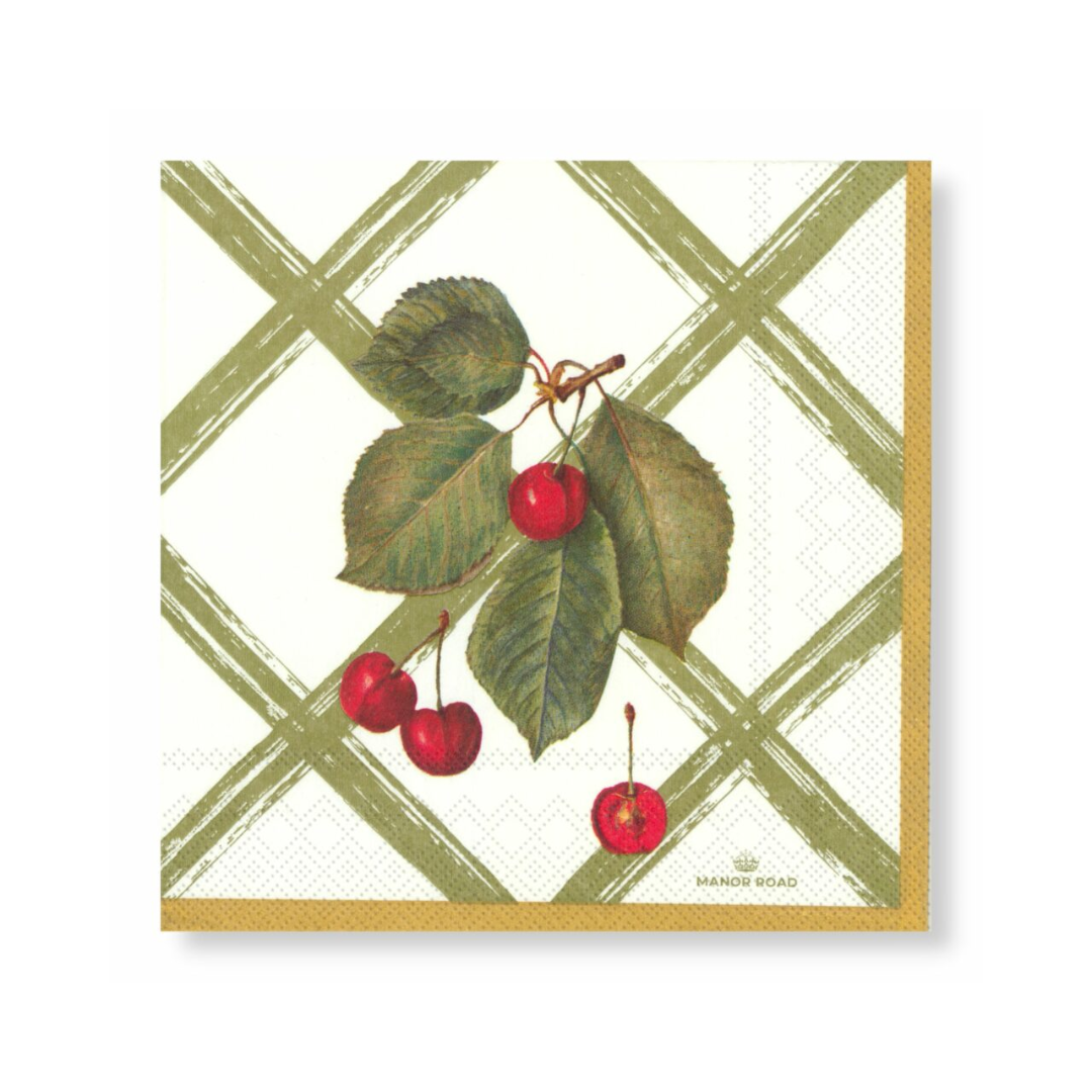 Manor Road Serviette Lunch Cherry Canvas