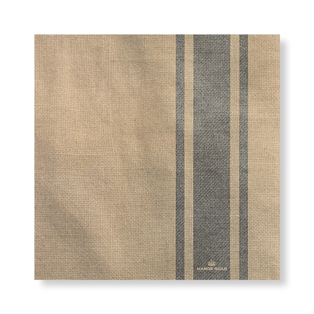Manor Road Serviette Cocktail Coffee Stripe