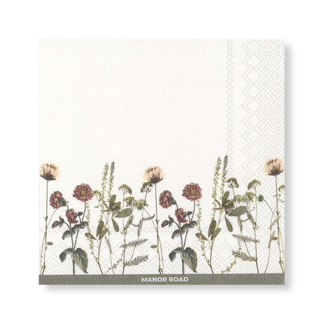 Manor Road Serviette Cocktail Wildflowers