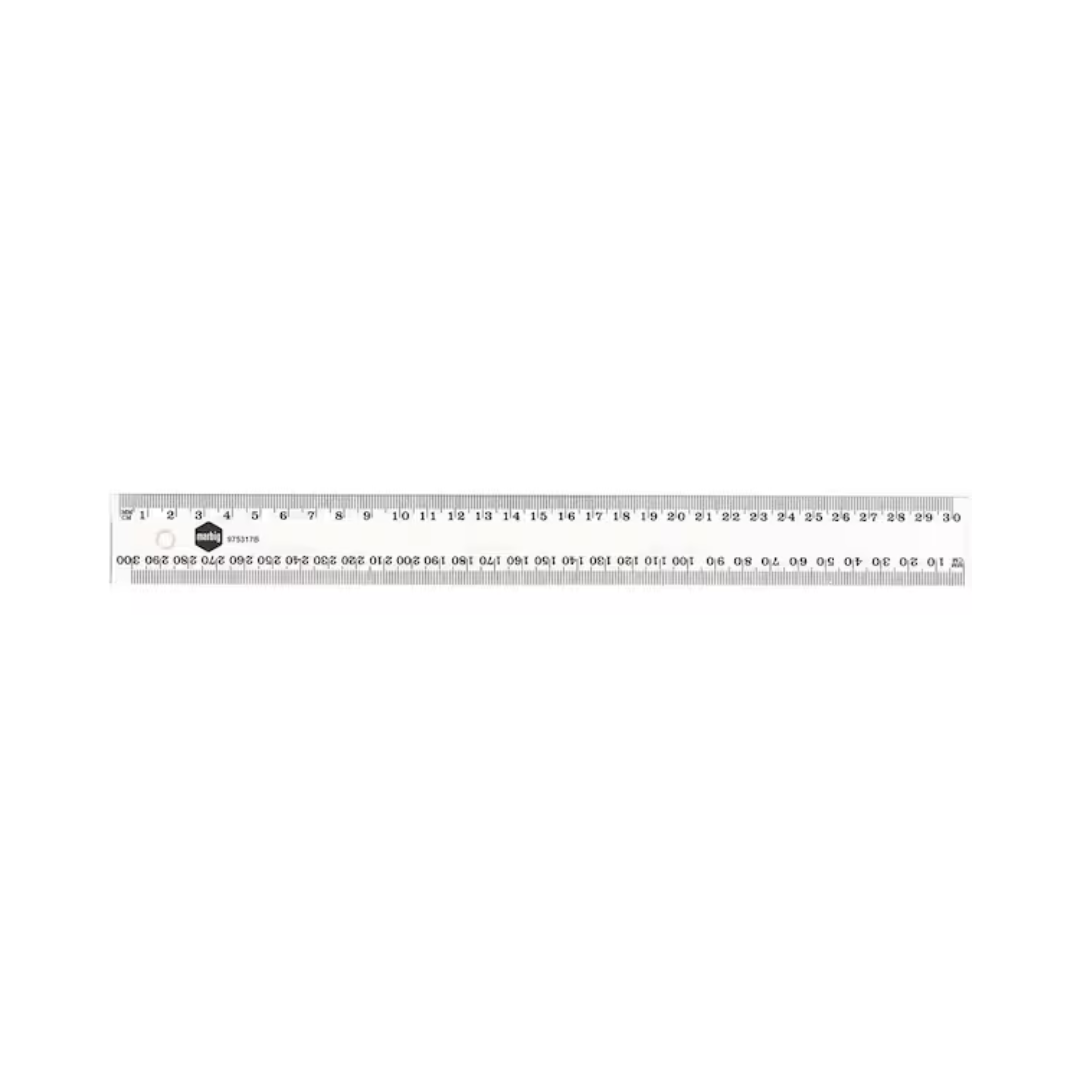 Marbig Clear Plastic Ruler 30cm