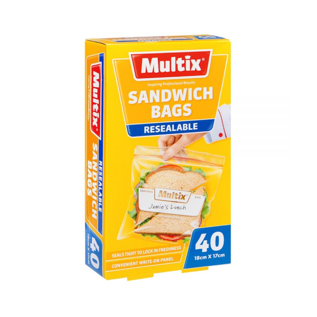 Multix Sandwich Bag Quick Zip 40 Pack