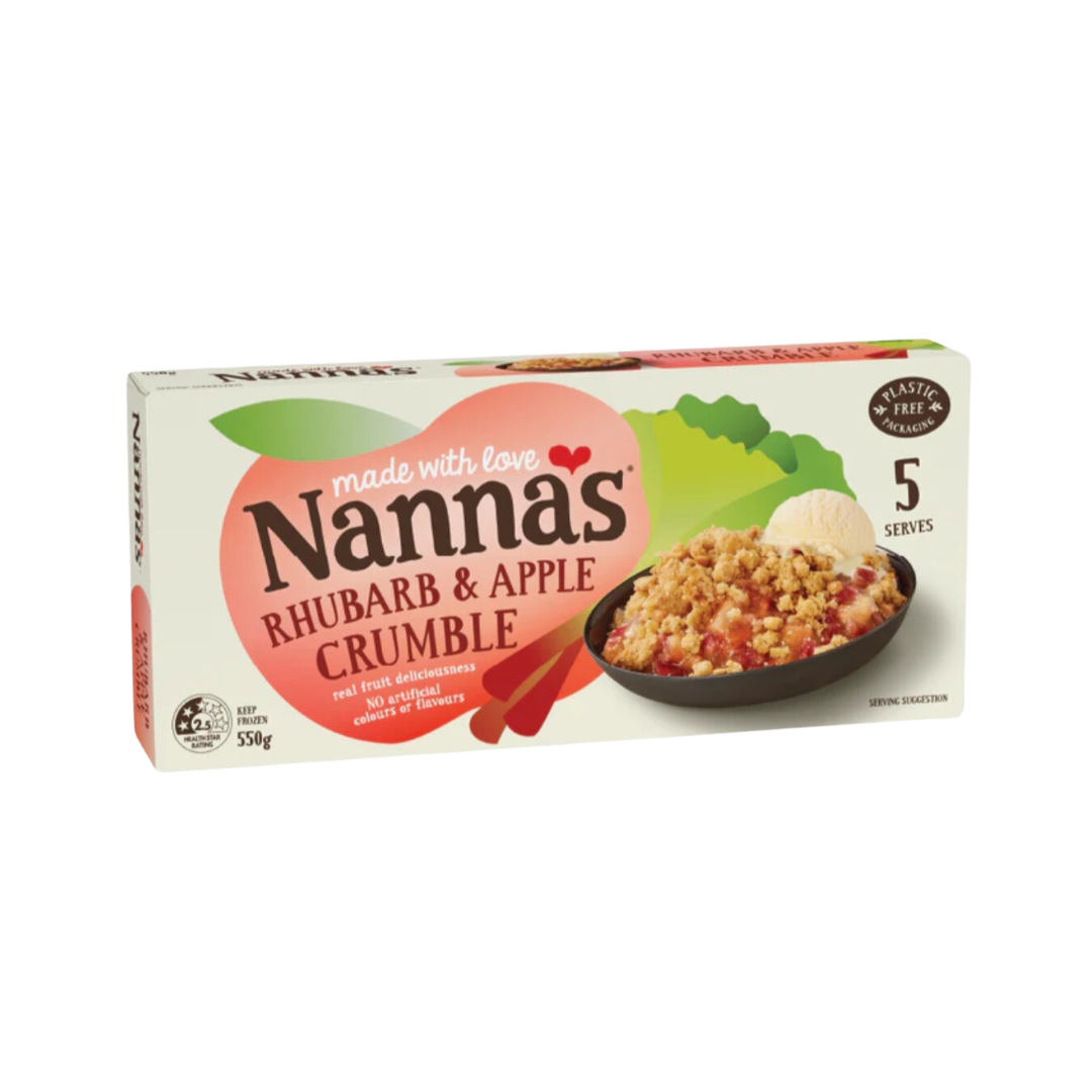 Nanna's Crumble Rhubarb & Apple 550g
