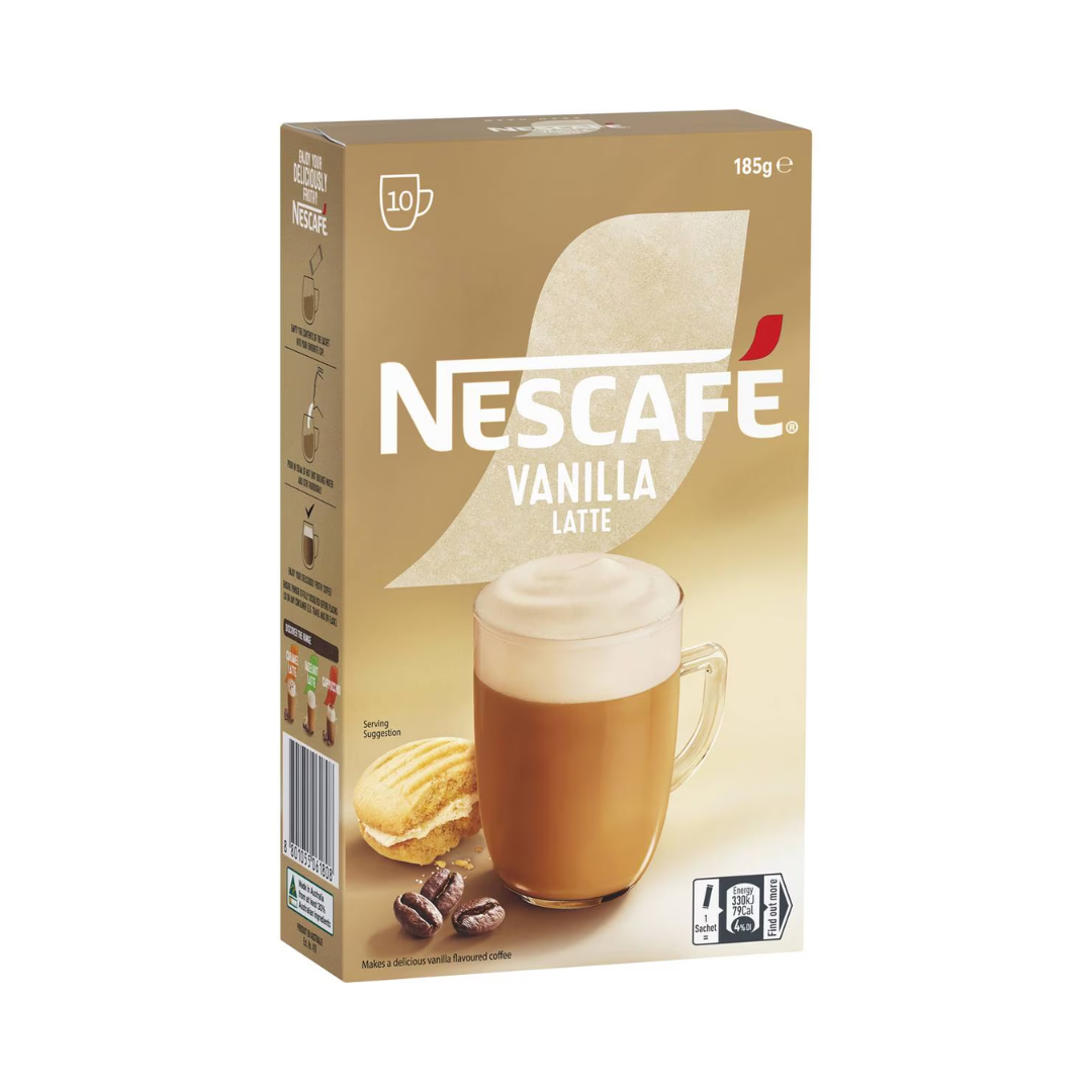 Nescafe Sachets Latte Vanilla 10 Pack