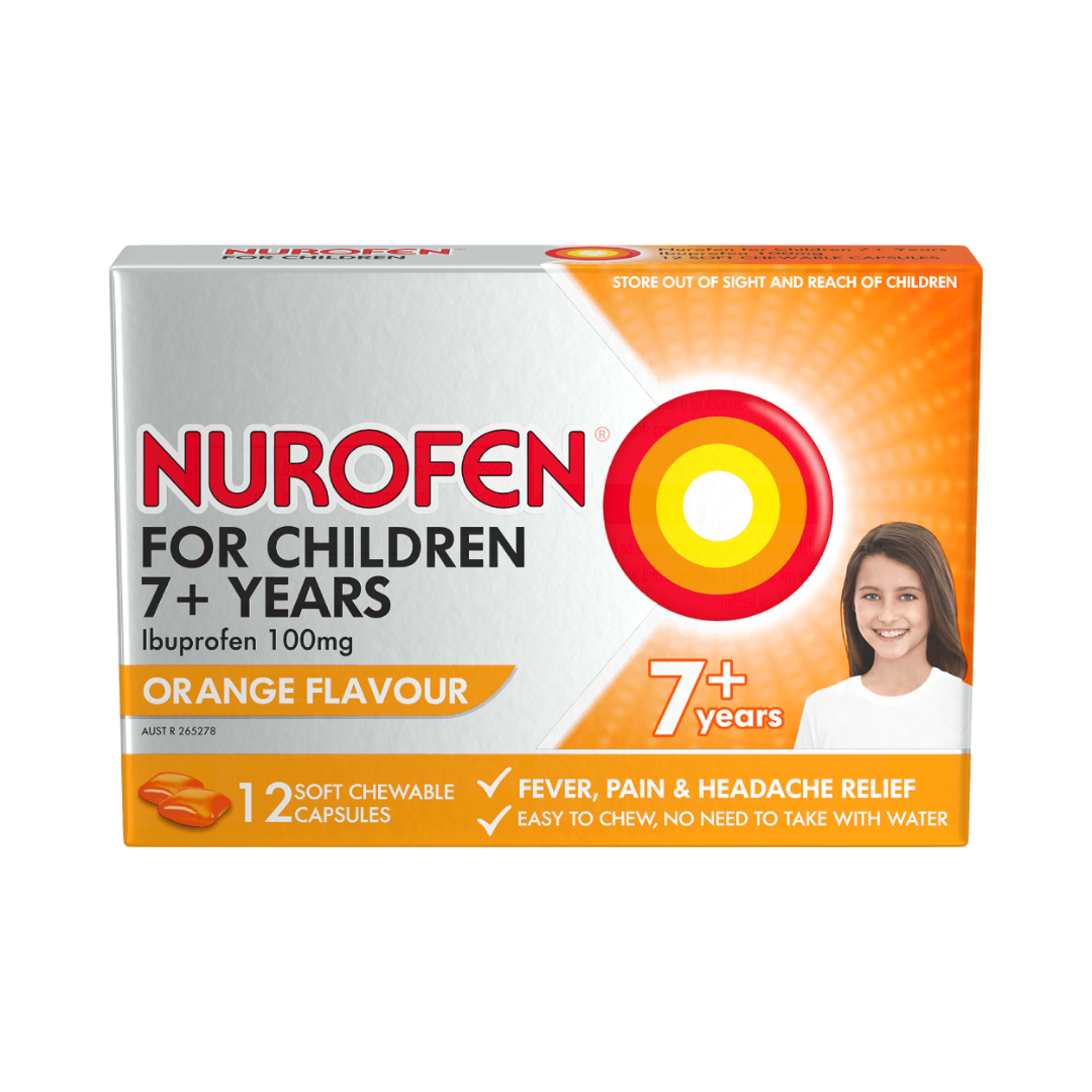 Nurofen Children 7+ Orange Chewable Capsules 24 pack
