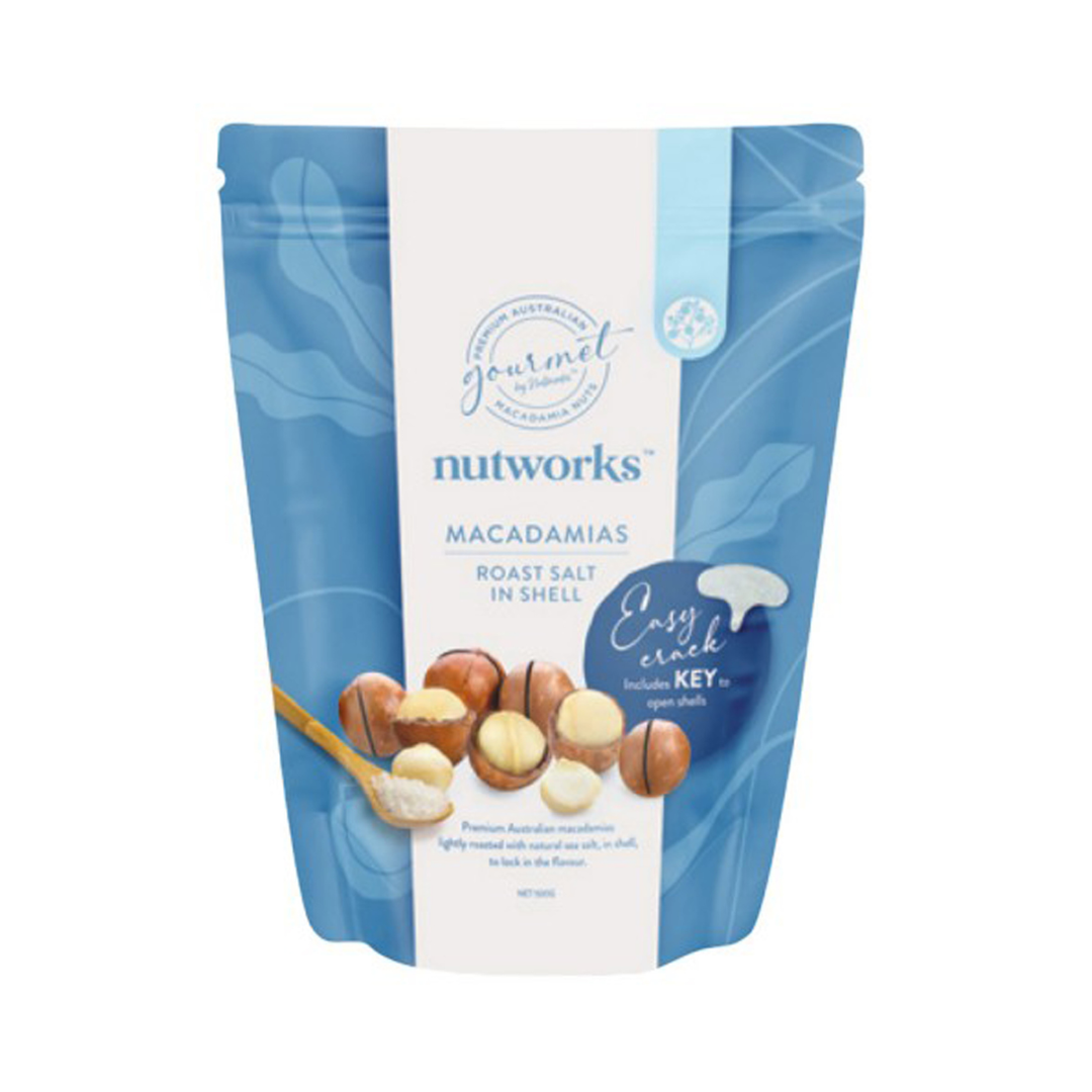 Nutworks Roast Salt Nut in Shell Macadamia 200g