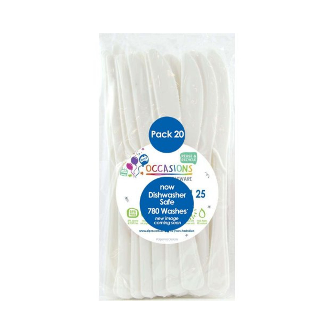 Occasions Reusable Knives White 20 Pack