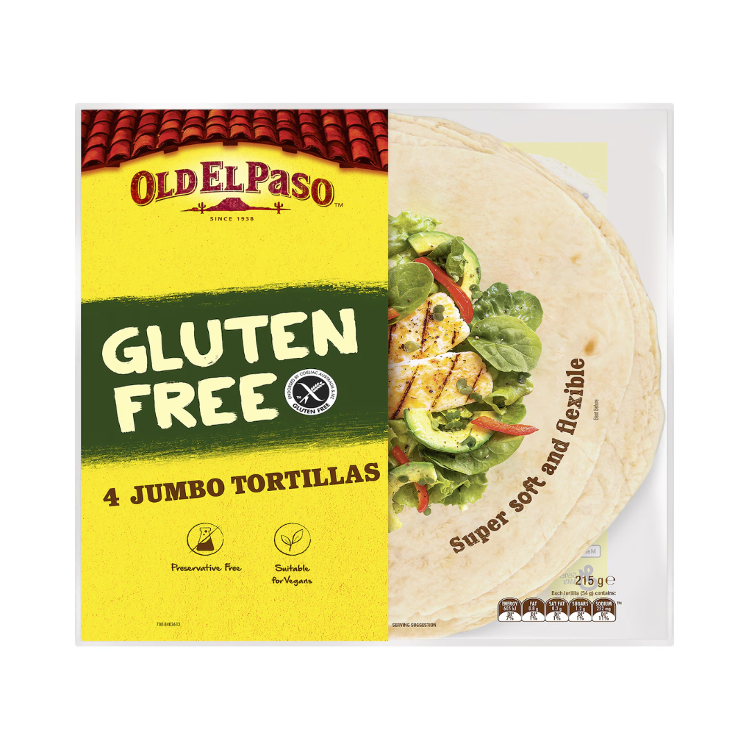 Old El Paso Gluten Free Jumbo Tortilla 4 Pack