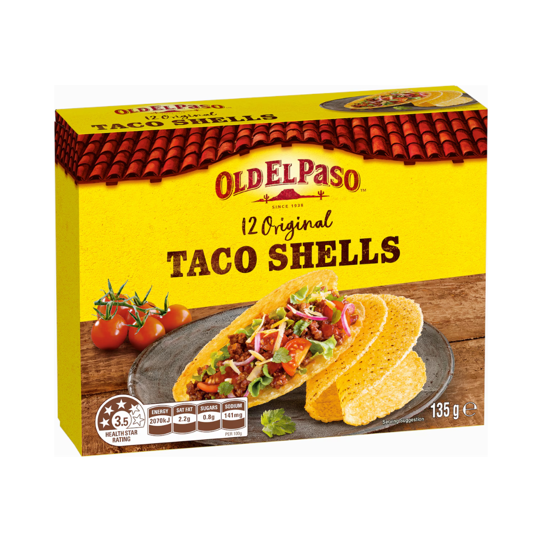 Old El Paso Taco Shells Corn 12pk 156g