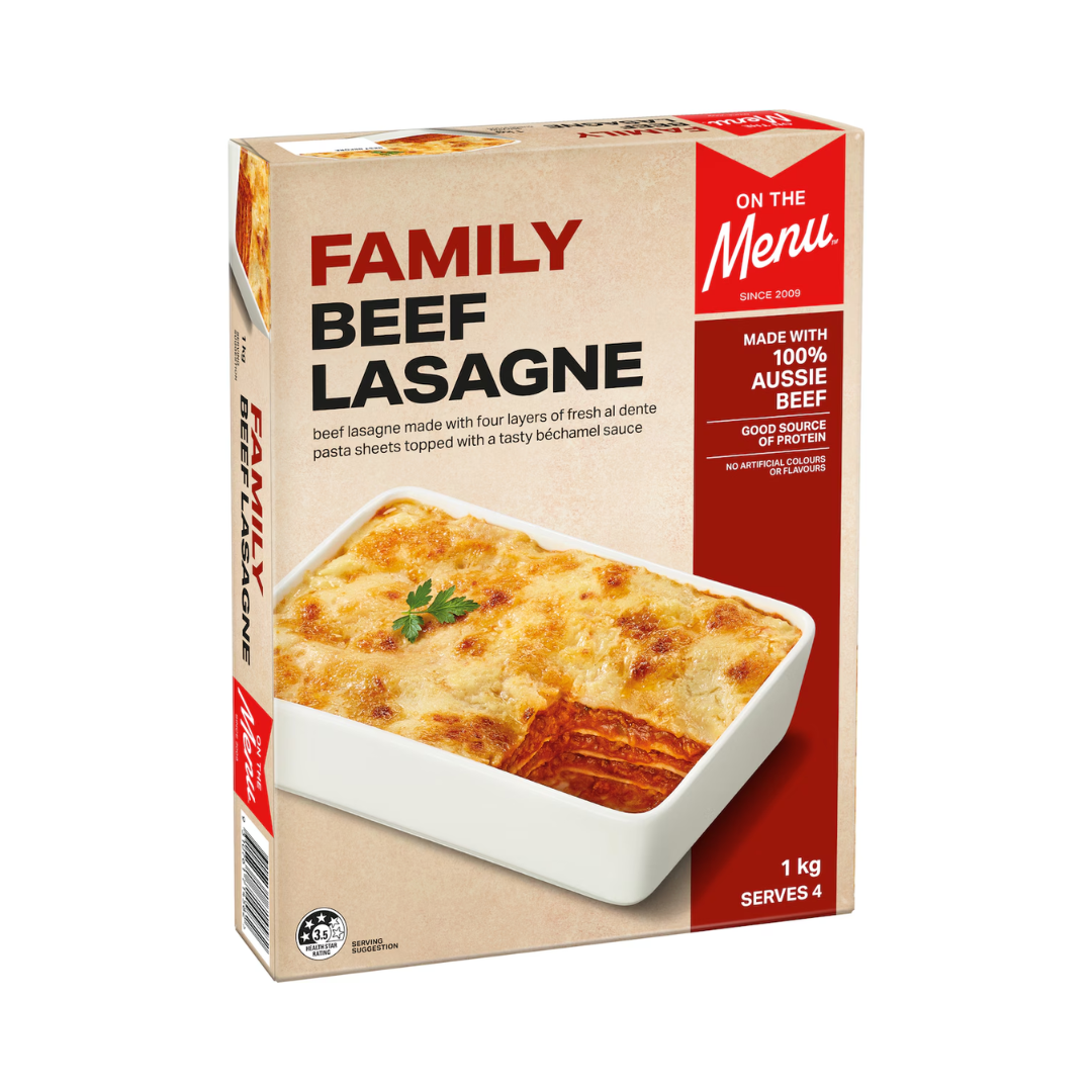 On The Menu Beef Lasagne Serves 4 1kg