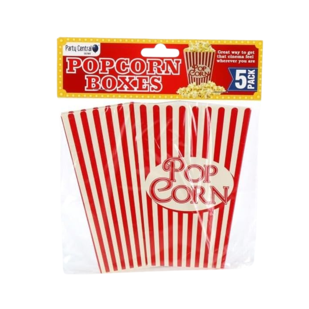 Party Central Popcorn Boxes Cardboard 5 Pack