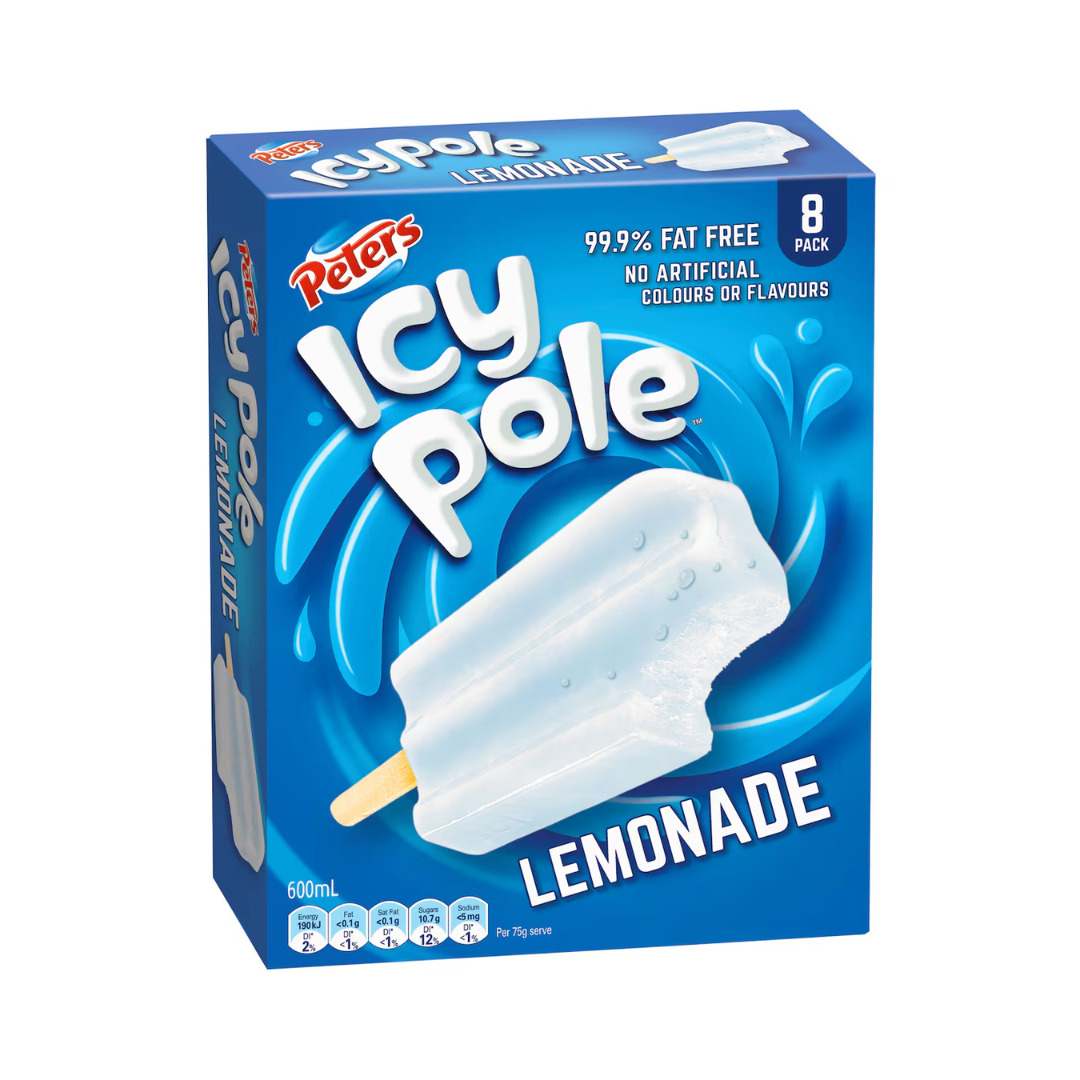 Peters Icy Poles Lemonade 8 Pack