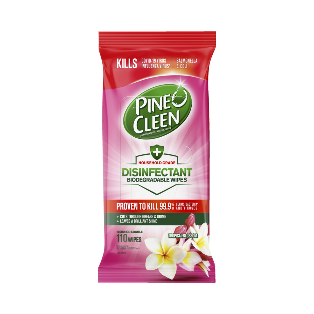 Pine O Cleen Disinfectant Cleaning Wipes Tropical Blossom 110 Pack