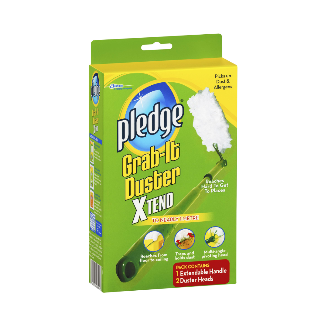 Pledge Grab It Duster Xtend Handle + 2 Duster Heads