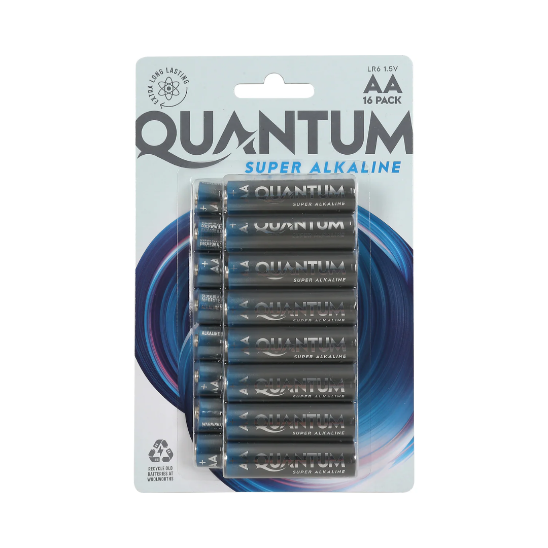 Quantum Super Alkaline Batteries AA 16 Pack