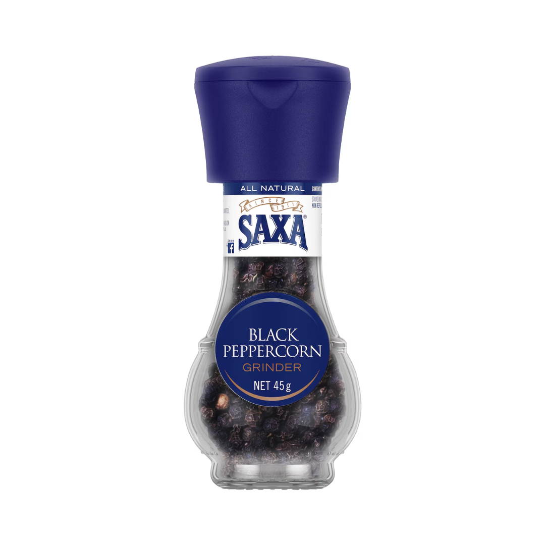 Saxa Black Peppercorn Grinder 45g