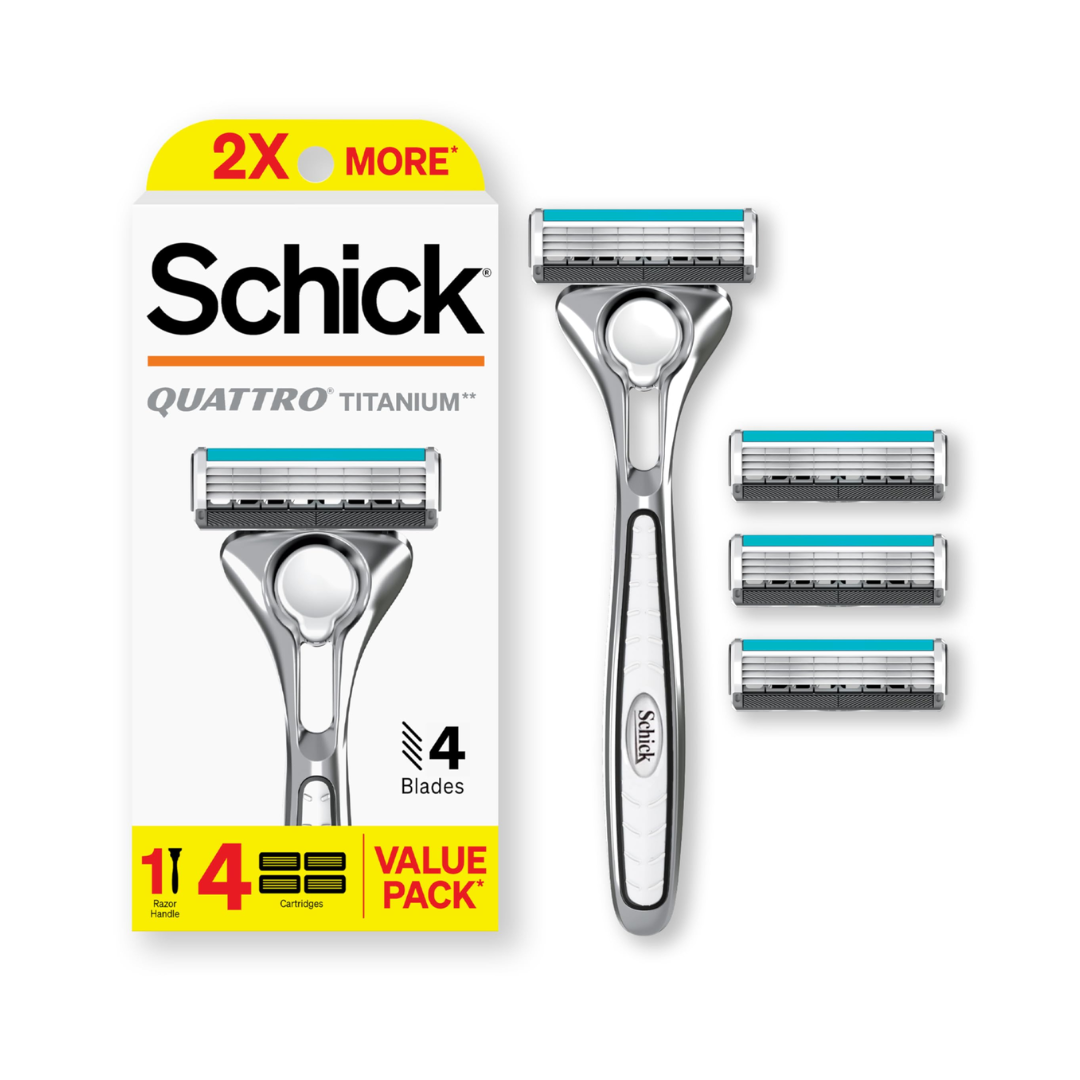 Schick Quattro Mens 1 Razor 4 Blades