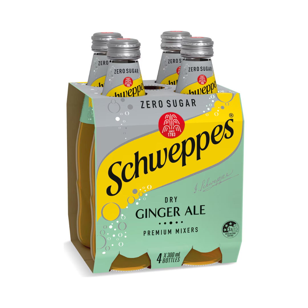 Schweppes Mixers Dry Ginger Zero Sugar 4 x 300ml