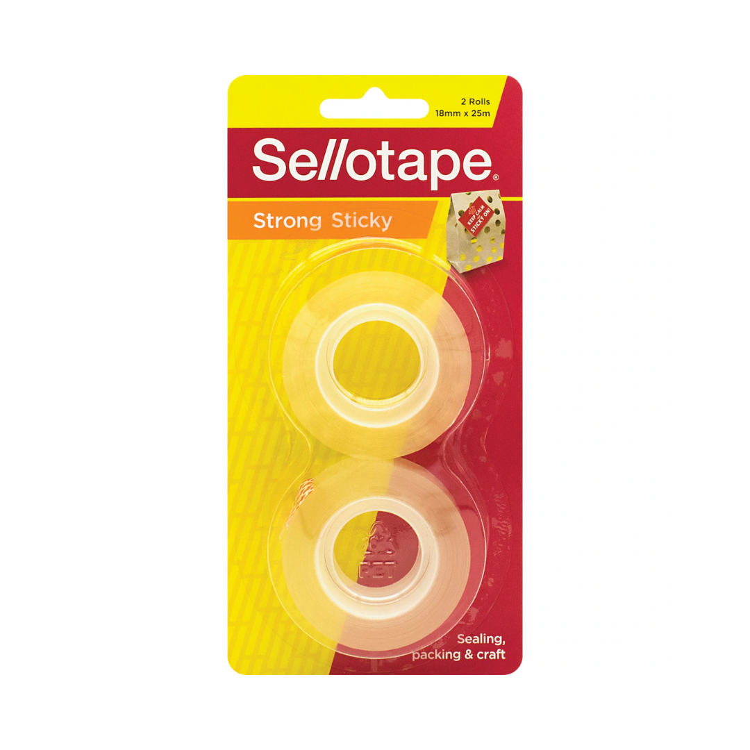 Sellotape Sticky Tape Refill 18mm x 25m 2 Pack