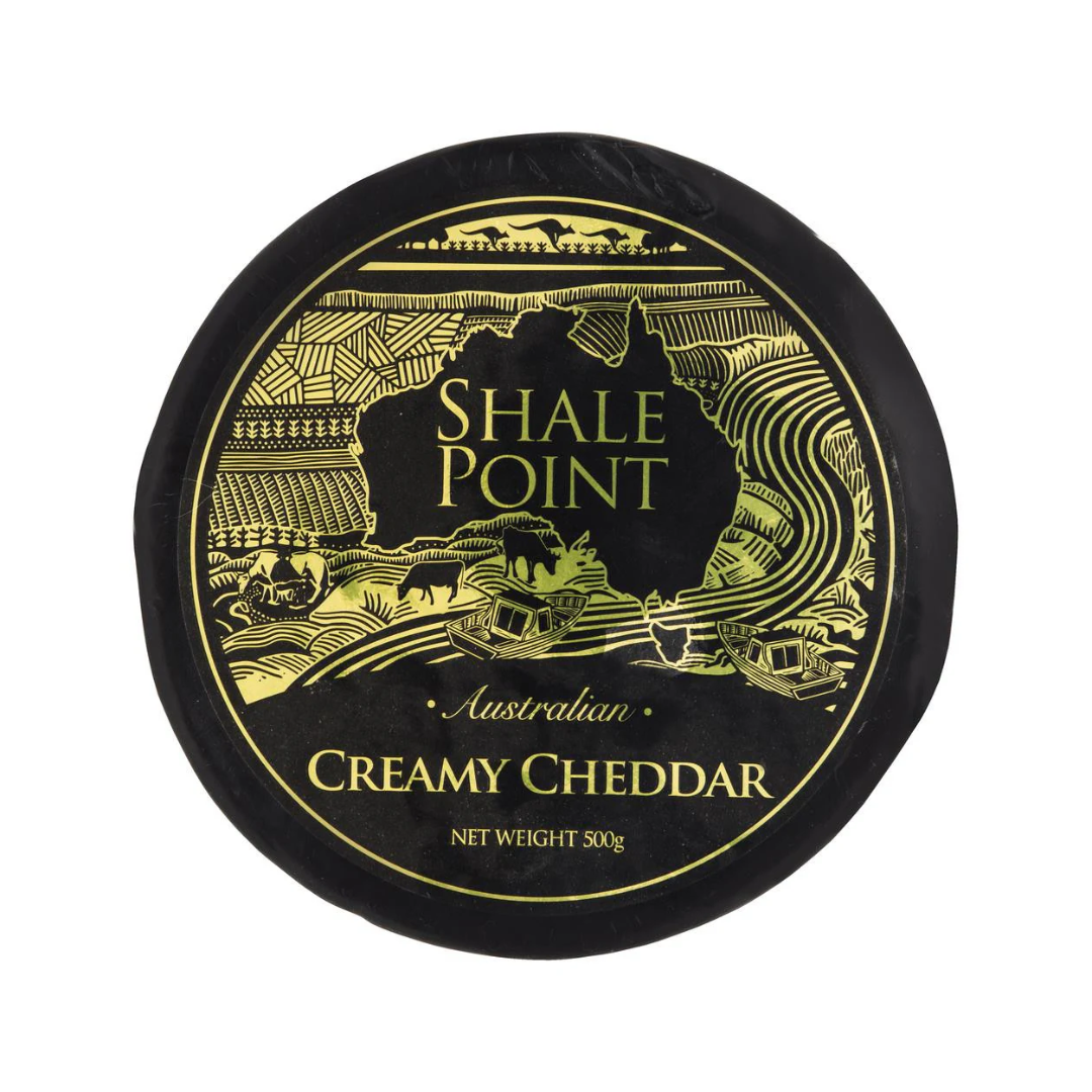Shale Point Black Wax Australian Creamy Cheddar 500g