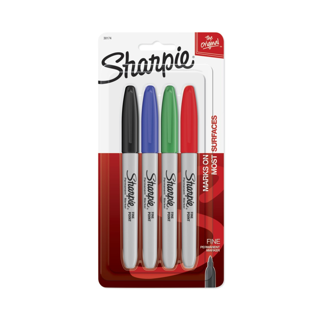 Sharpie Fine Point Permanent Marker Business Assorted 4 Pack