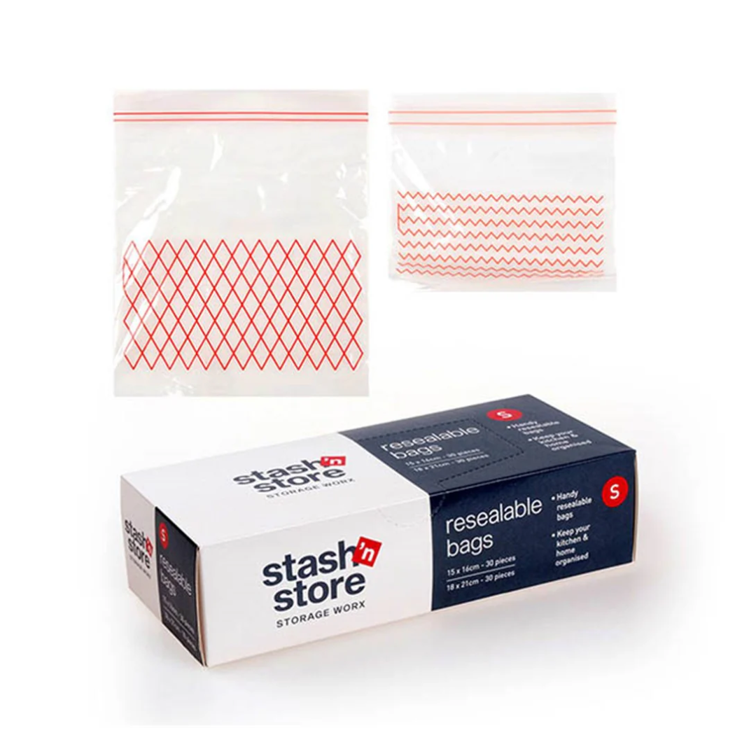 Stash 'n Store Resealable Bags Small 60 Pack