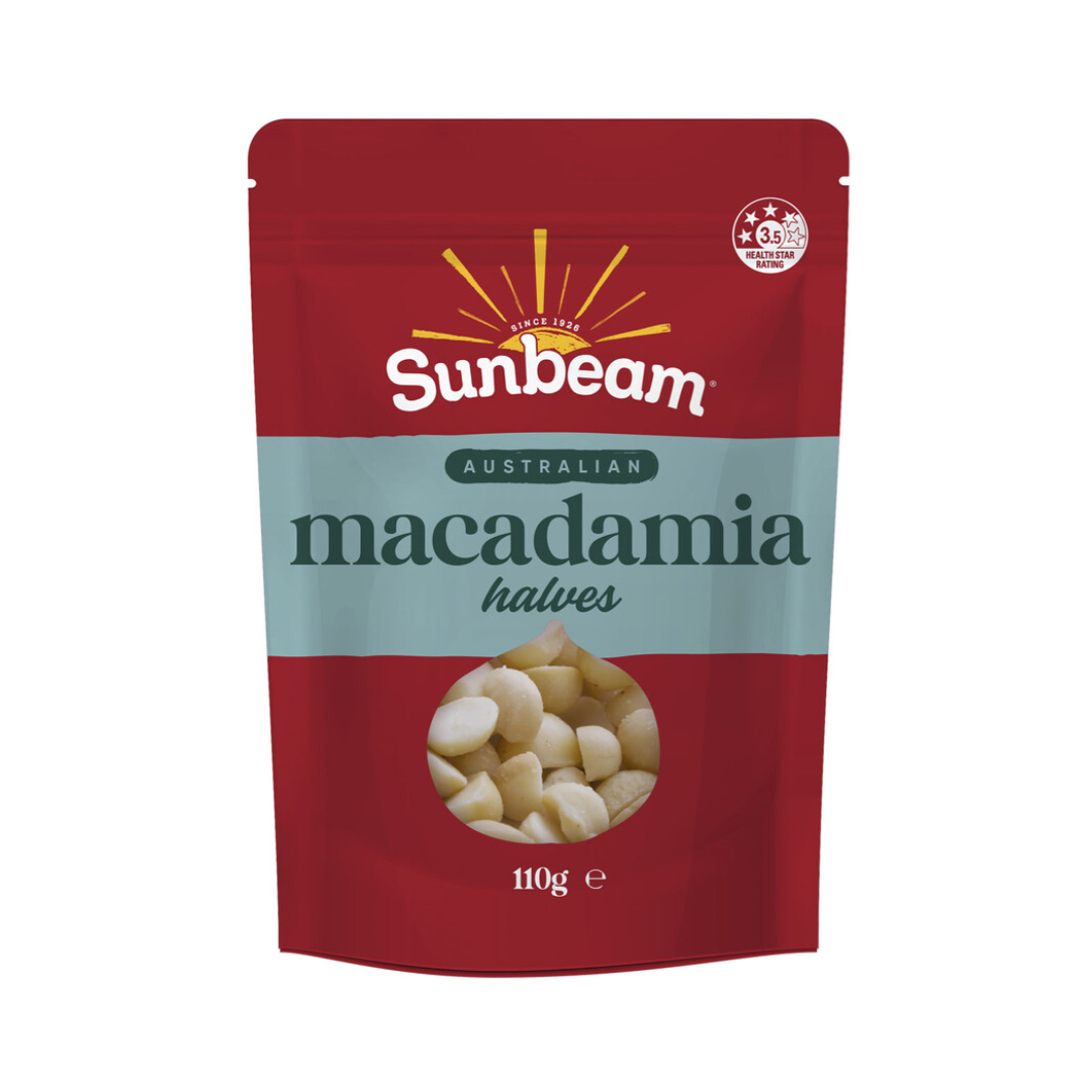 Sunbeam Australian Nuts Macadamia Halves 110g