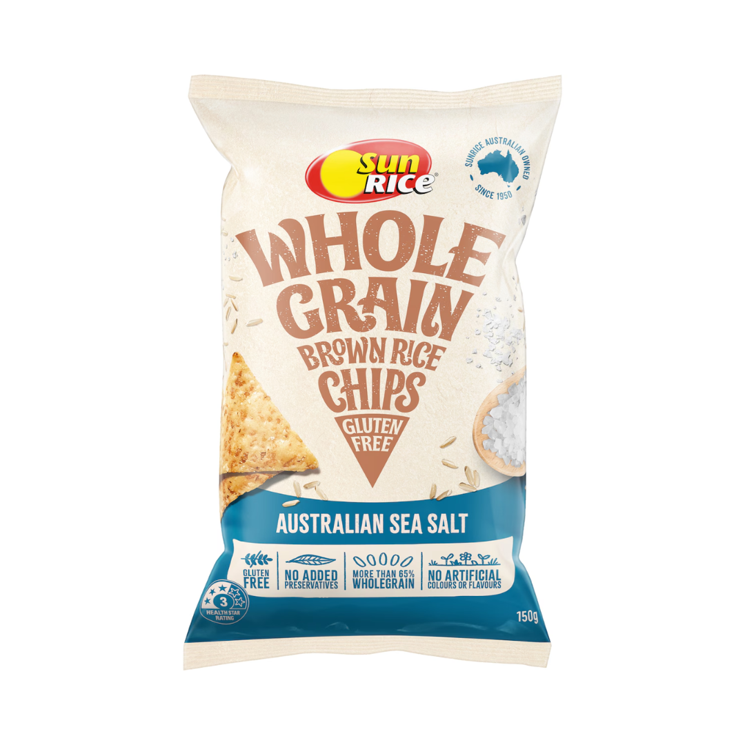 Sunrice Brown Rice Chips Sea Salt 150g