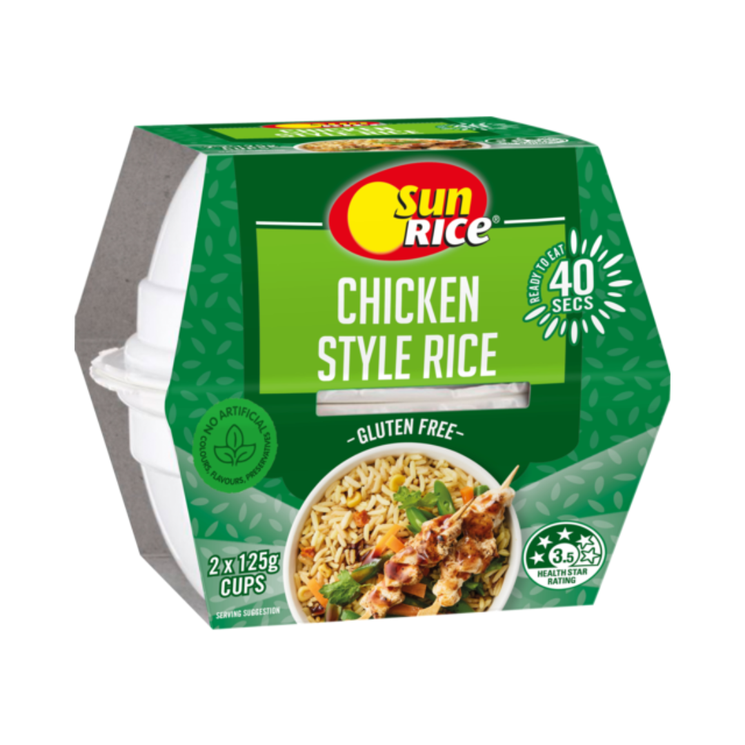 Sunrice Chicken Style Rice Cups 125g X 2 Pack
