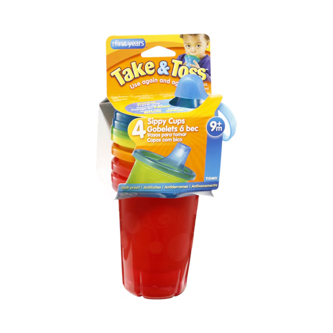 Take & Toss Spill Proof Straw Cups 4 Pack