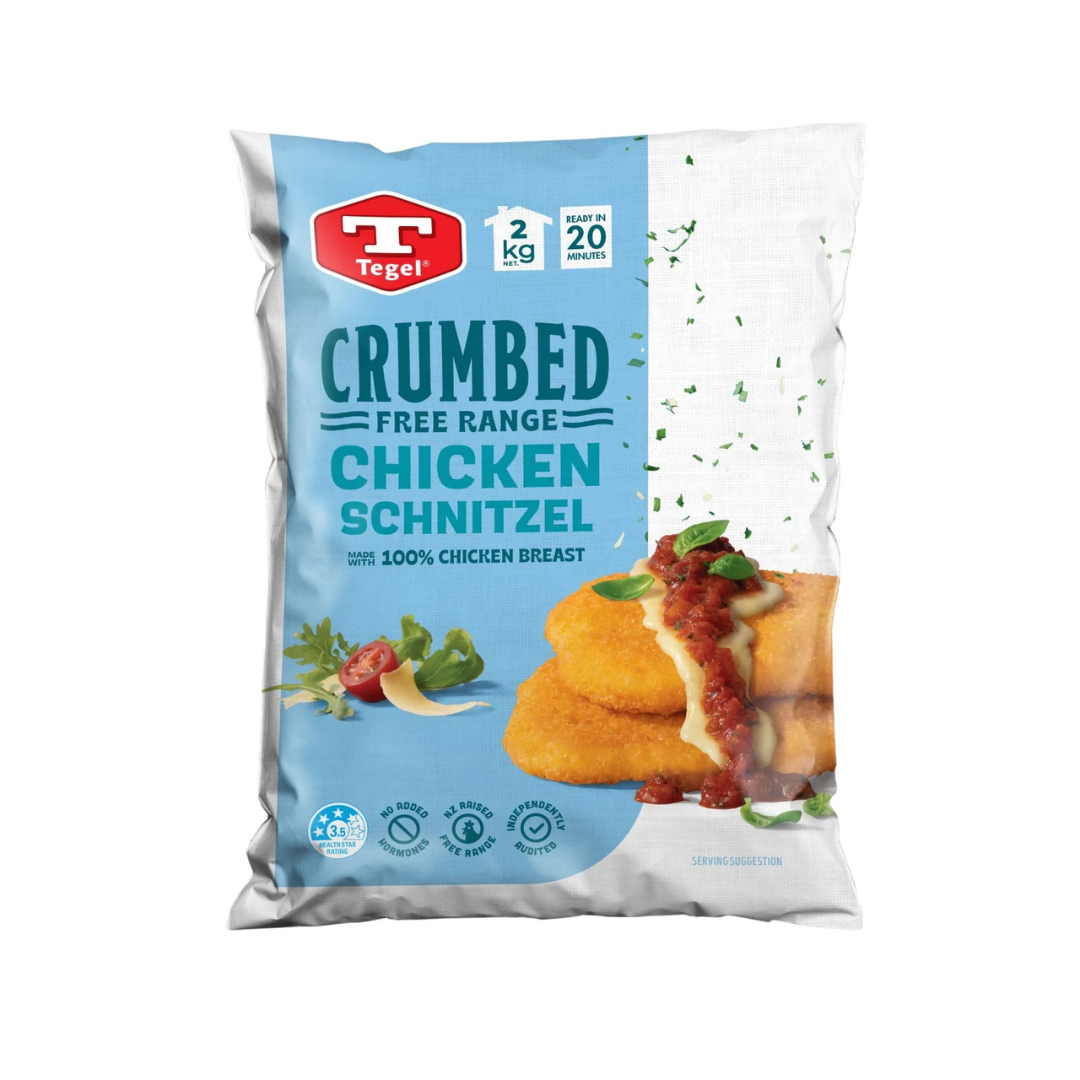 Tegel Free Range Crumbed Chicken Schnitzel 2kg