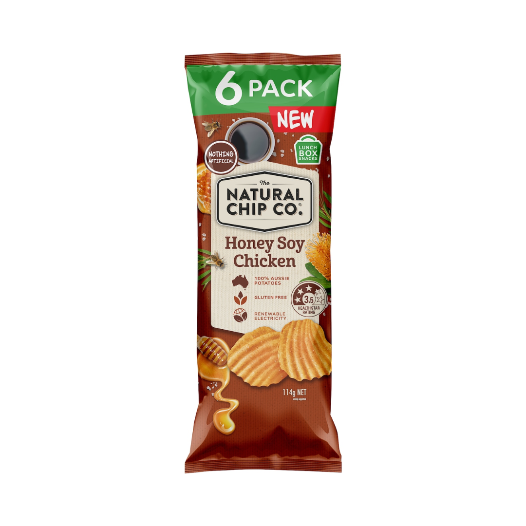 The Natural Chip Co Honey Soy Chicken Chips 6 Pack