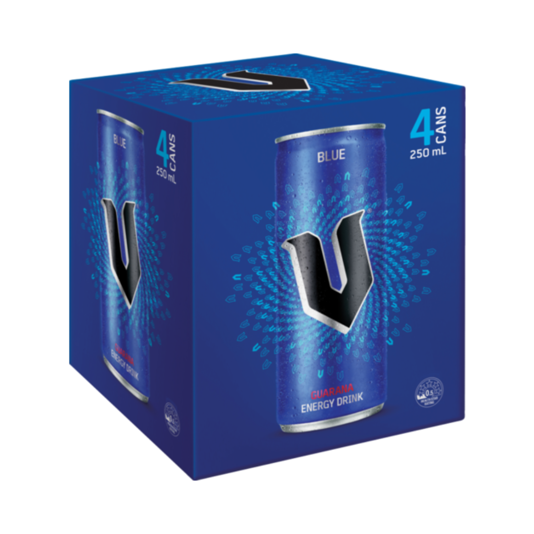 V Drink Energy Drink Blue 250ml 4 Pack