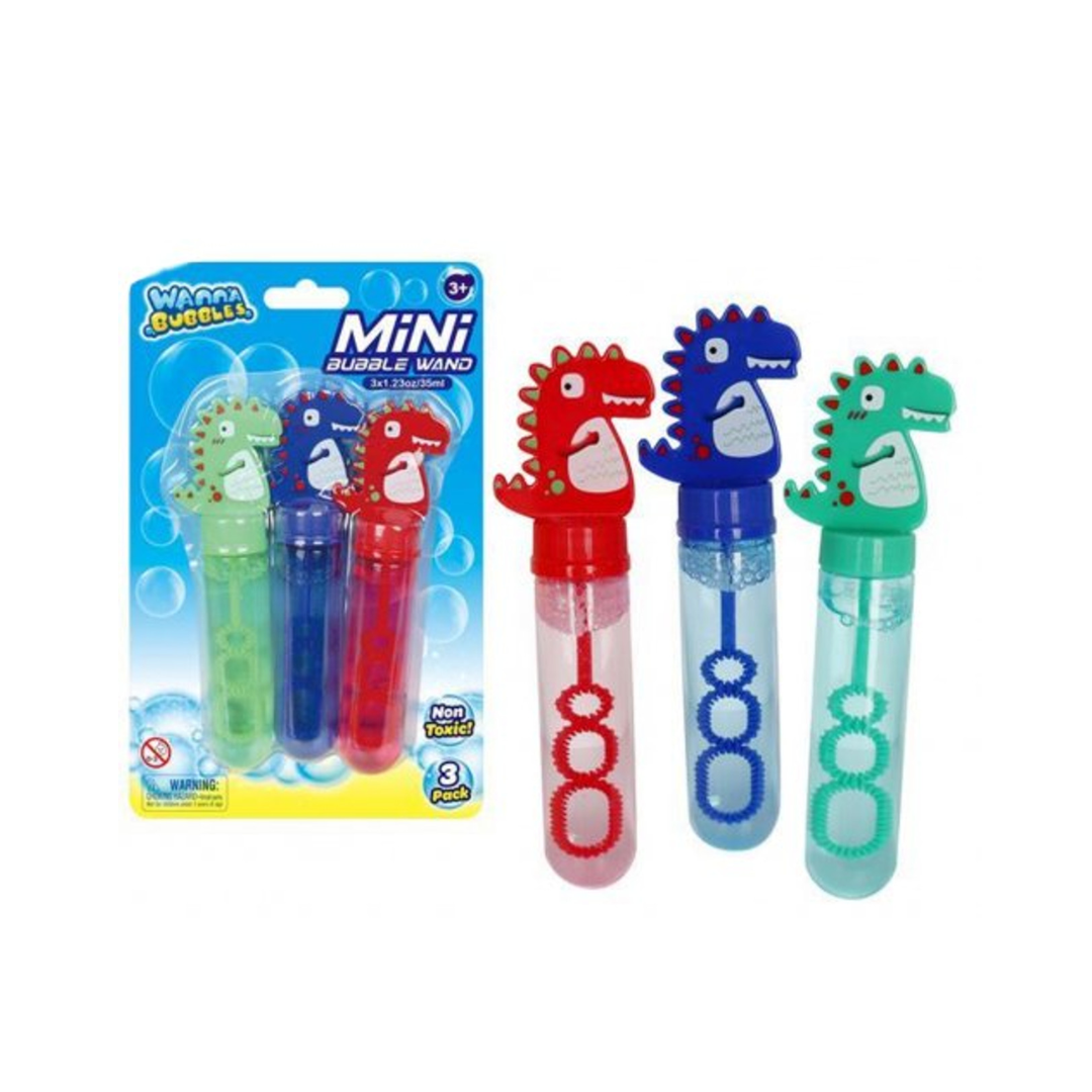 Wanna Bubbles Dino Bubble Wand 3 Pack
