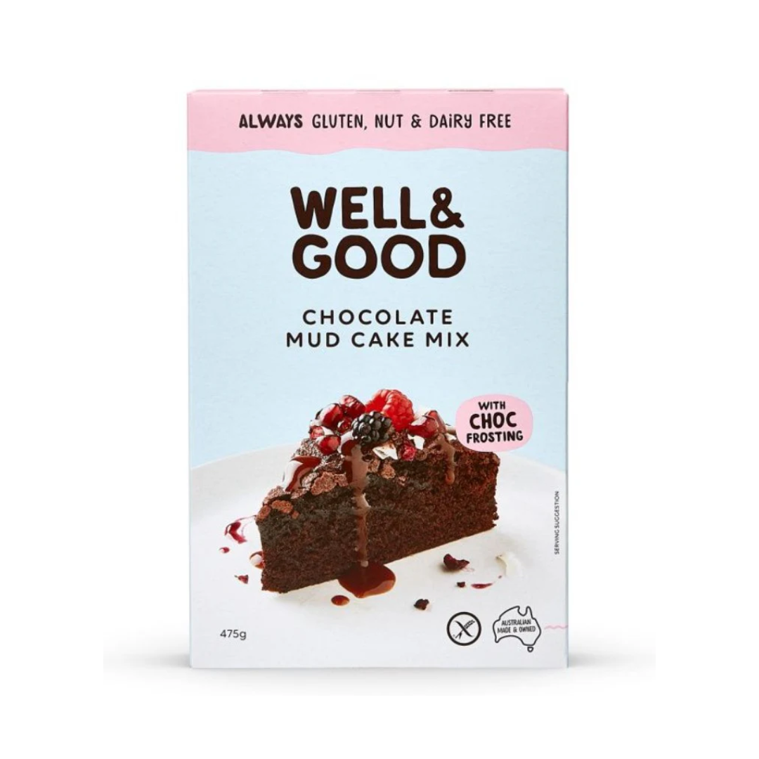 Well & Good Chocolate Mud Cake Mix with Chocolate Frosting GF 475g