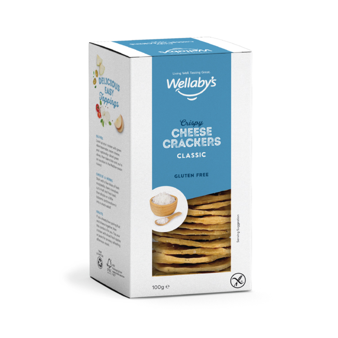 Wellaby's Crispy Crackers GF Classic Cheese 100g