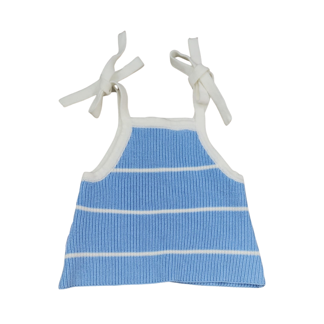 Ziggy Lou Tie Singlet - River Stripe - 3-6M