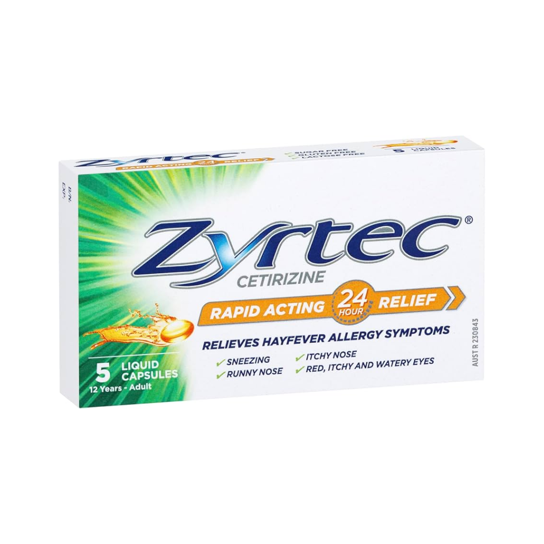 Zyrtec Cetirizine Liquid Capsules 5 Pack
